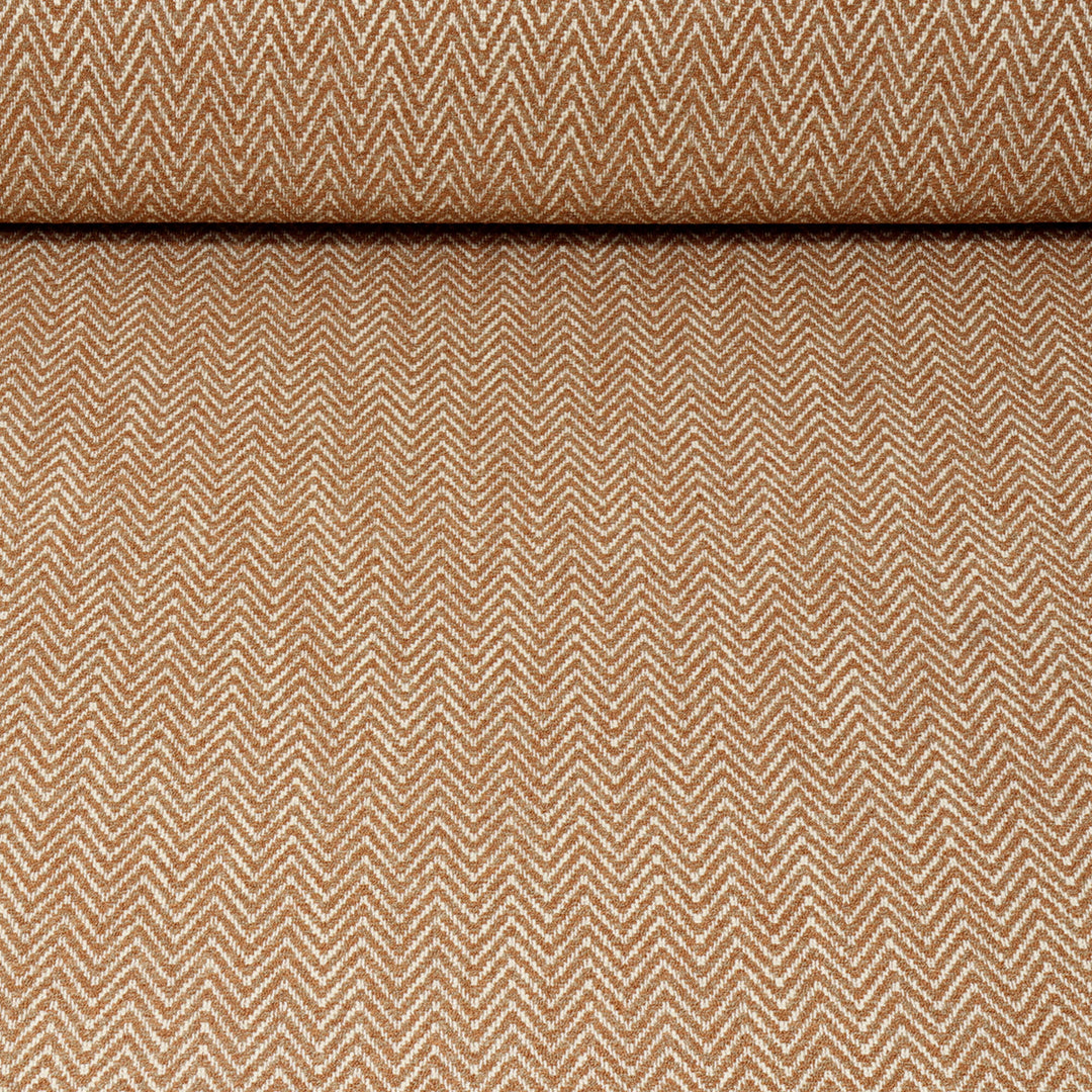 Malaga Herringbone Stripe Chestnut Fabric