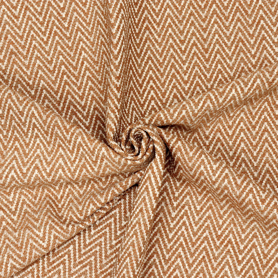 Malaga Herringbone Stripe Chestnut Fabric