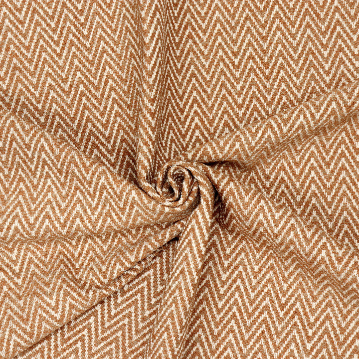 Malaga Herringbone Stripe Chestnut Fabric