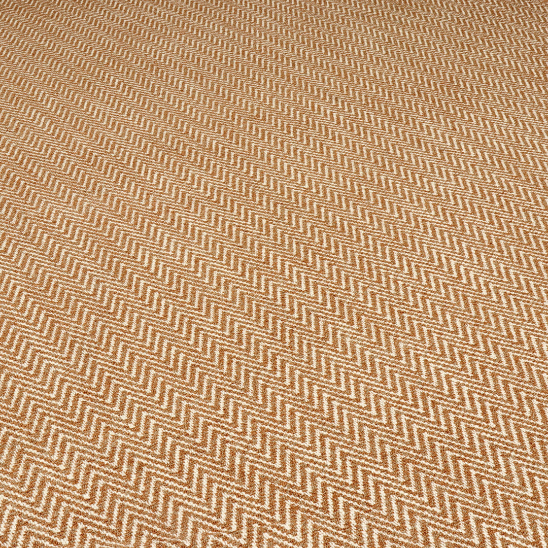 Malaga Herringbone Stripe Chestnut Fabric