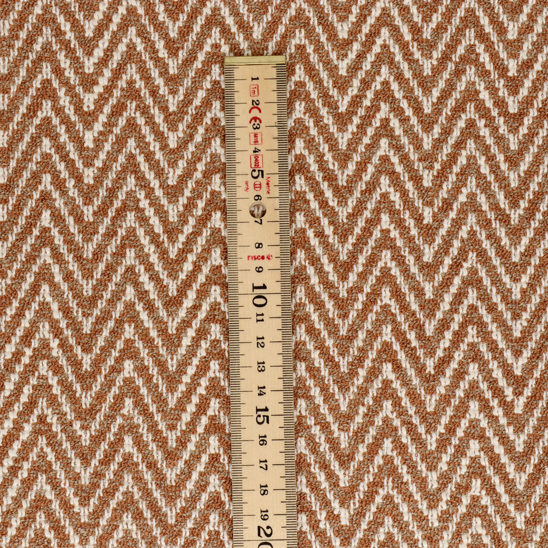 Malaga Herringbone Stripe Chestnut Fabric
