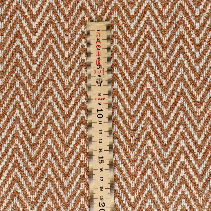 Malaga Herringbone Stripe Chestnut Fabric