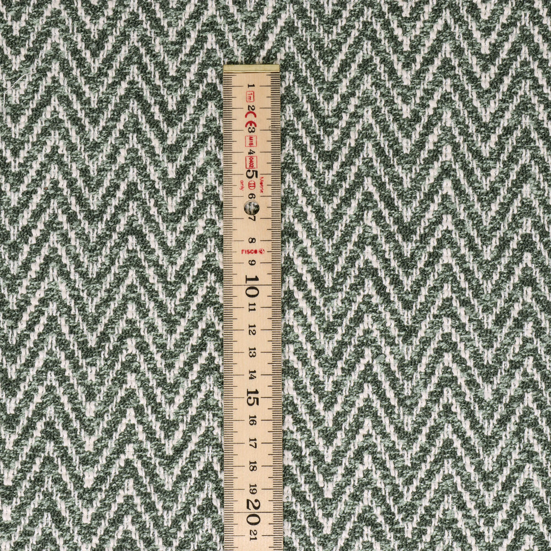 Malaga Herringbone Stripe Mint Green Fabric