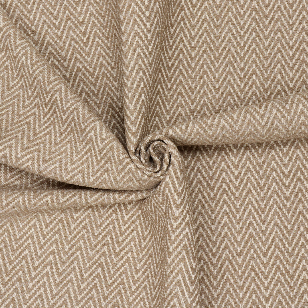 Malaga Herringbone Stripe Taupe Fabric