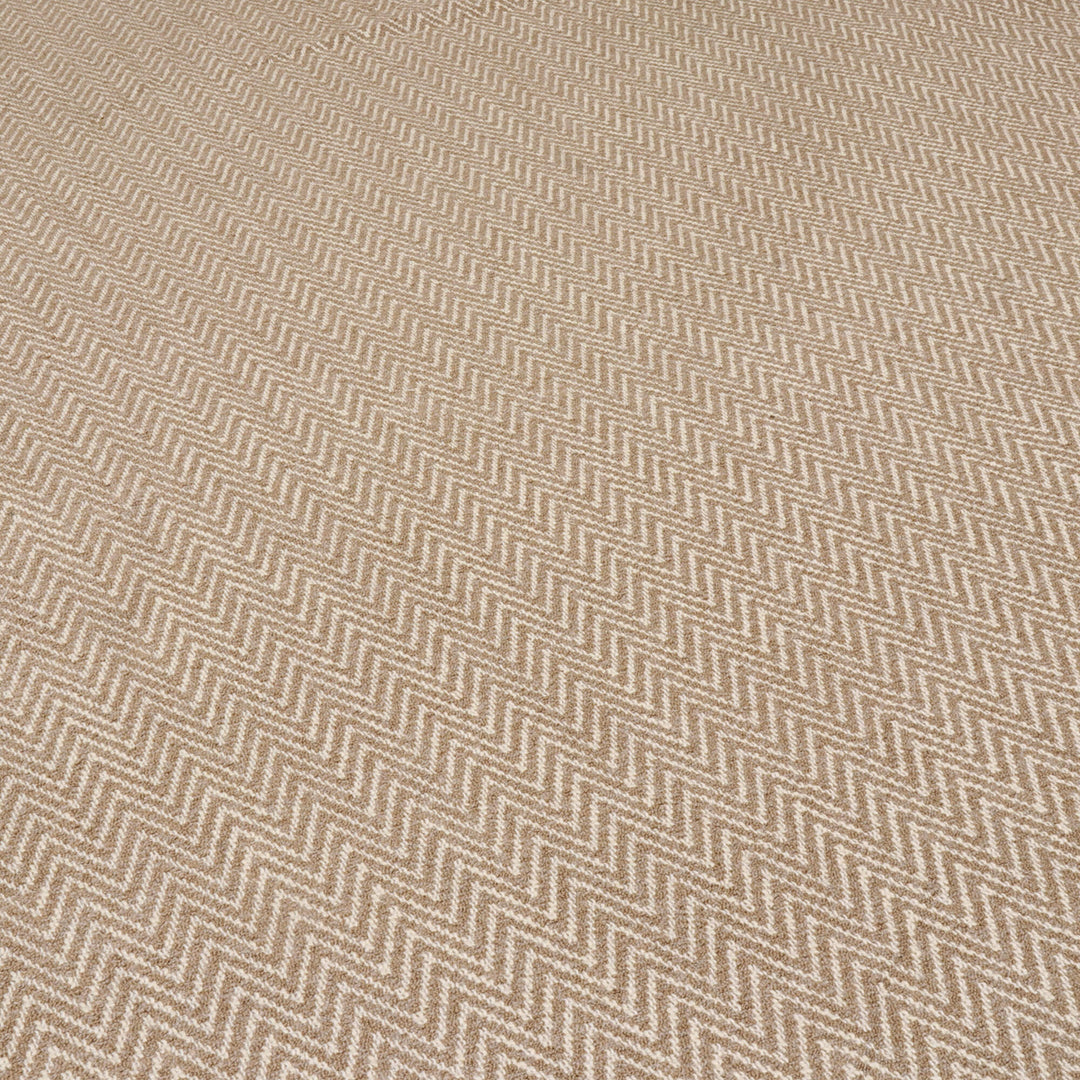 Malaga Herringbone Stripe Taupe Fabric