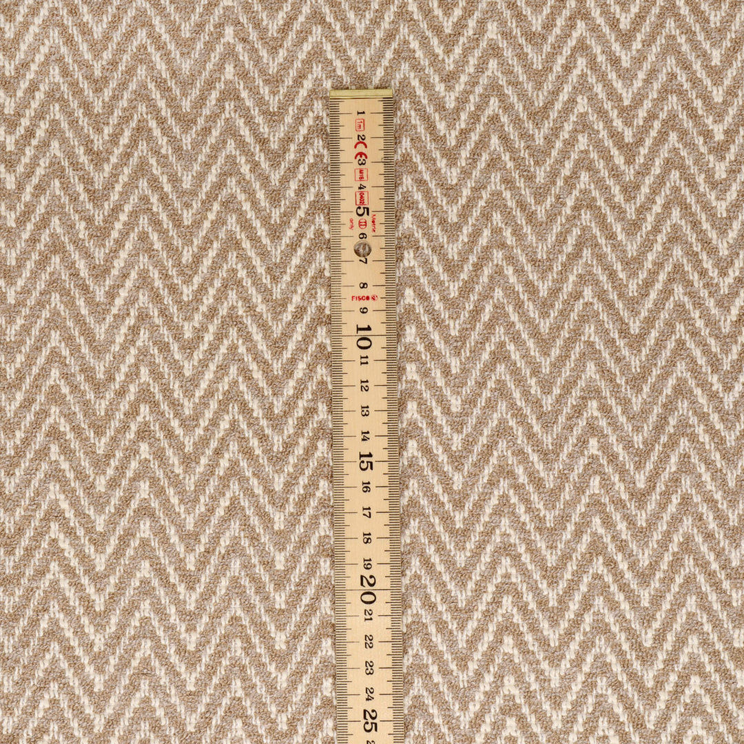 Malaga Herringbone Stripe Taupe Fabric