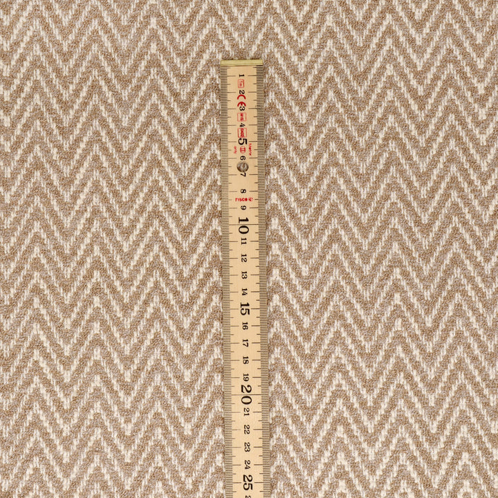 Malaga Herringbone Stripe Taupe Fabric