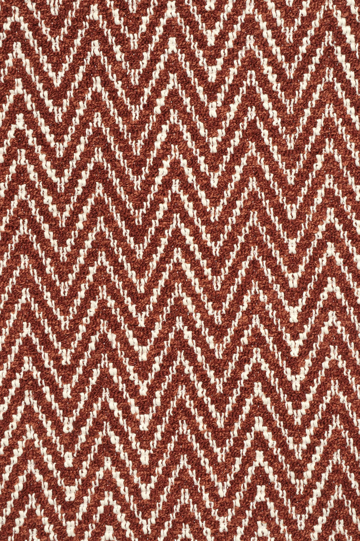 Malaga Herringbone Stripe Terracotta Fabric