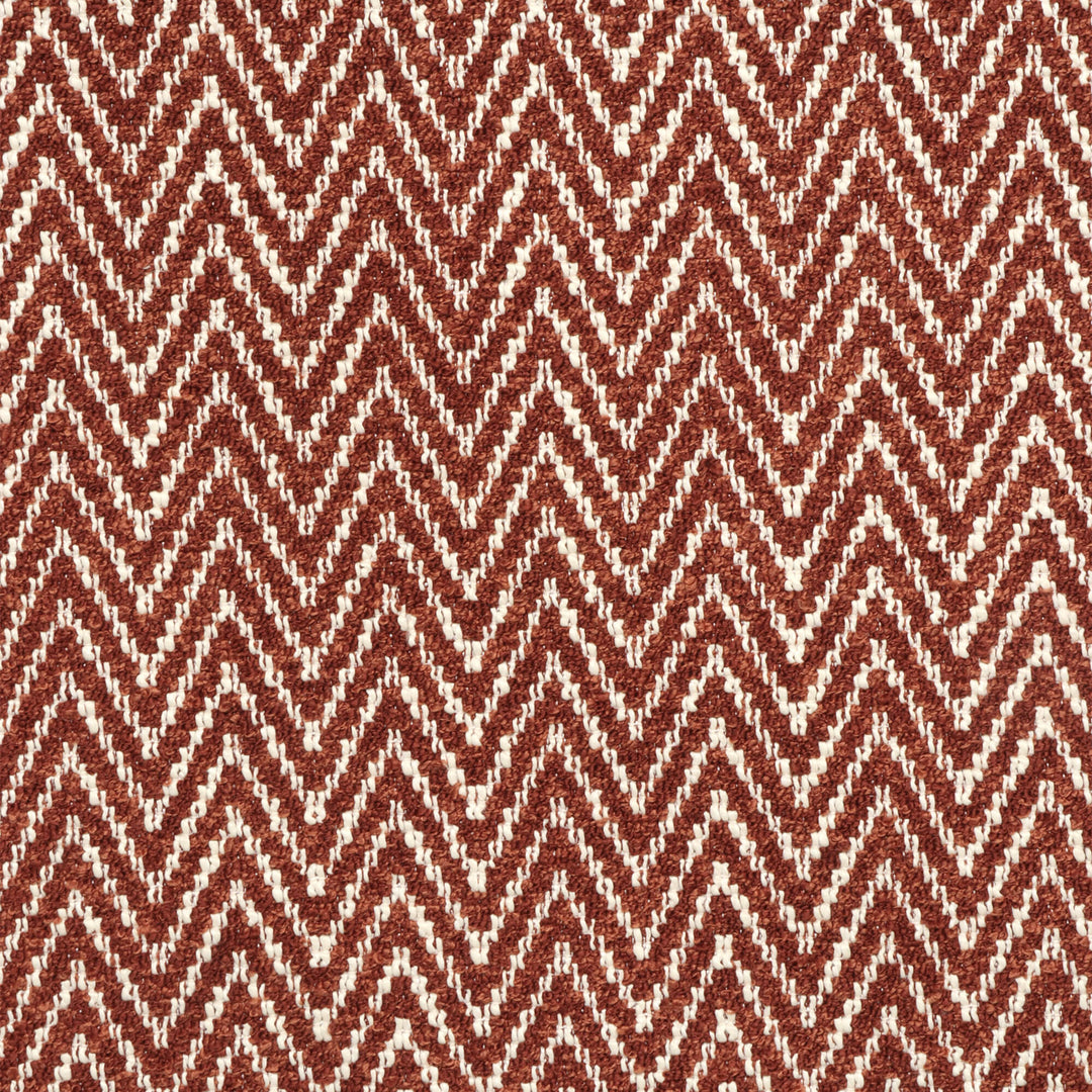 Malaga Herringbone Stripe Terracotta Fabric