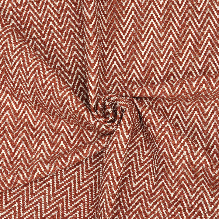 Malaga Herringbone Stripe Terracotta Fabric