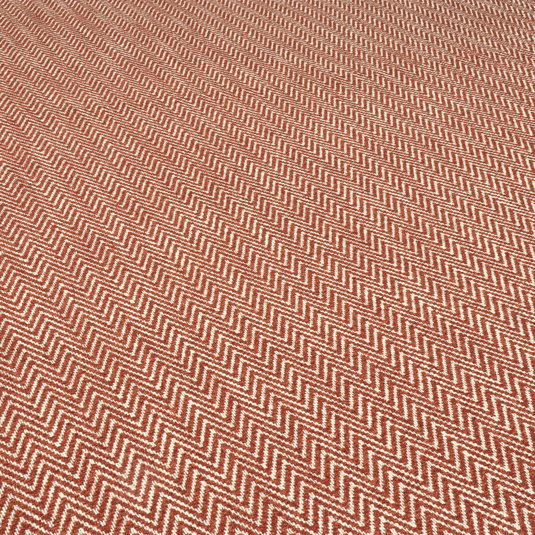 Malaga Herringbone Stripe Terracotta Fabric