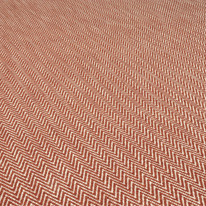 Malaga Herringbone Stripe Terracotta Fabric