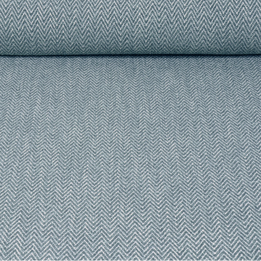 Malaga Herringbone Stripe Duck Egg Fabric