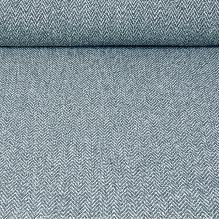 Malaga Herringbone Stripe Duck Egg Fabric