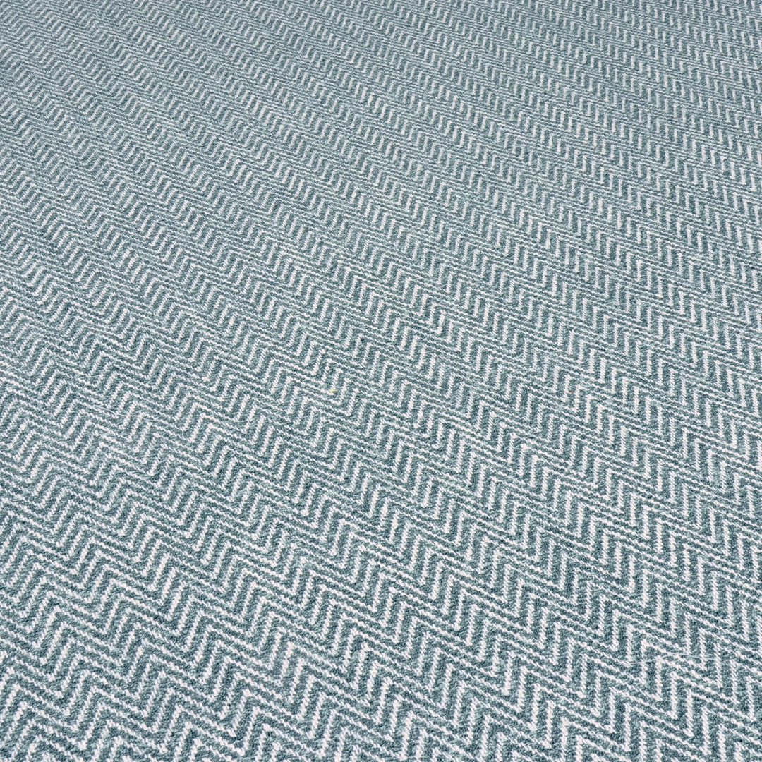 Malaga Herringbone Stripe Duck Egg Fabric