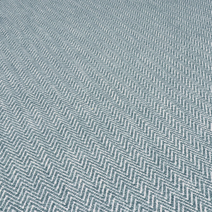 Malaga Herringbone Stripe Duck Egg Fabric