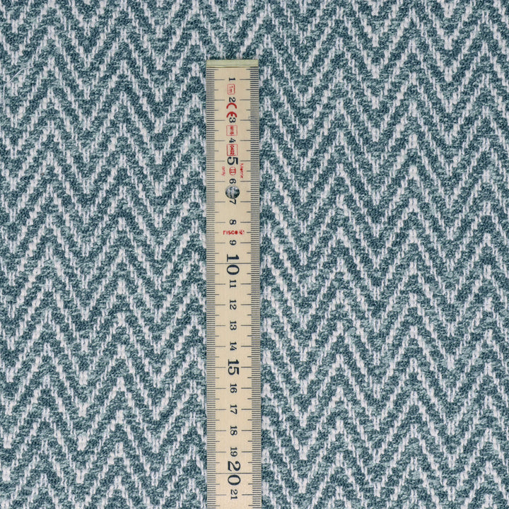 Malaga Herringbone Stripe Duck Egg Fabric