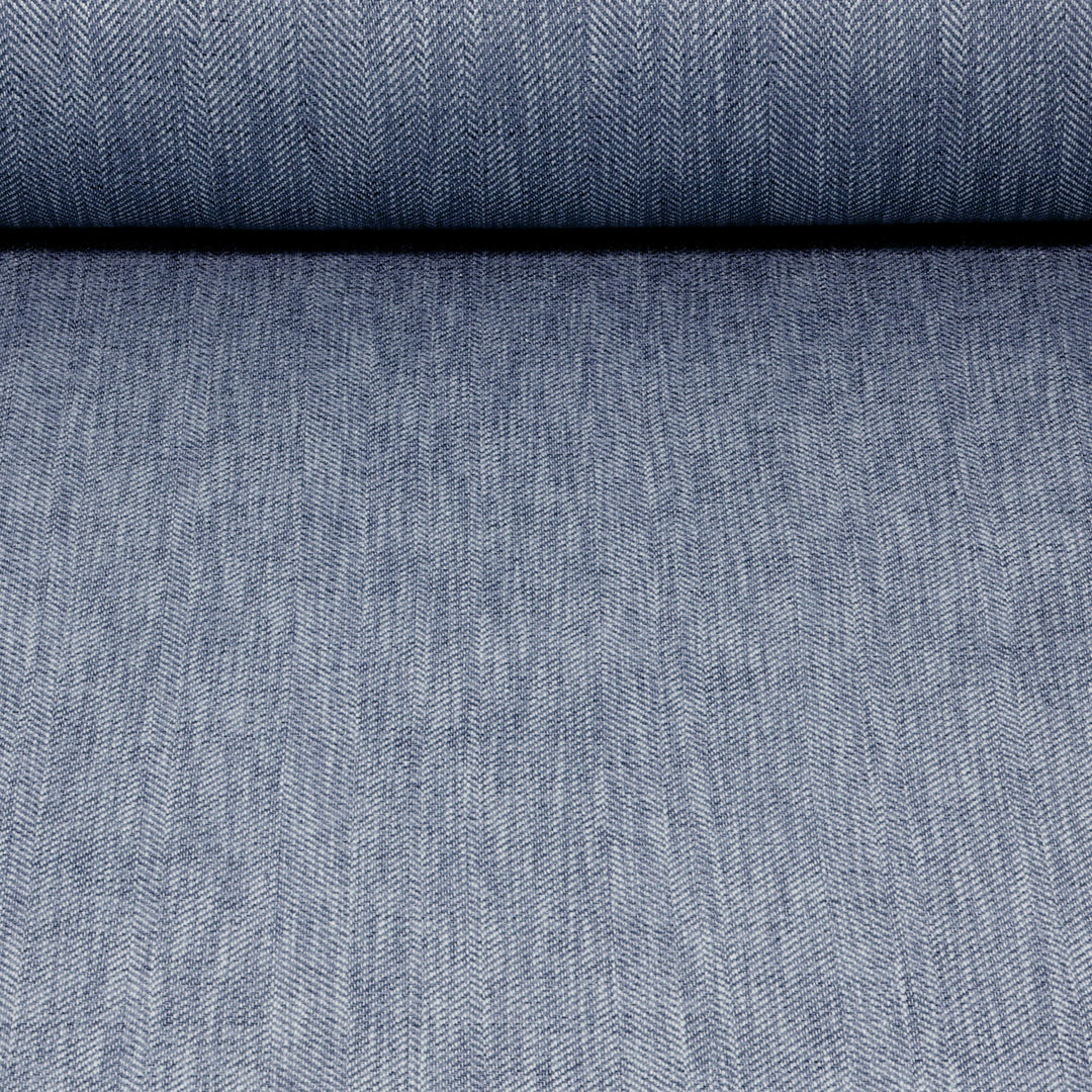 Chess Designs Caprio Herringbone Navy Fabric