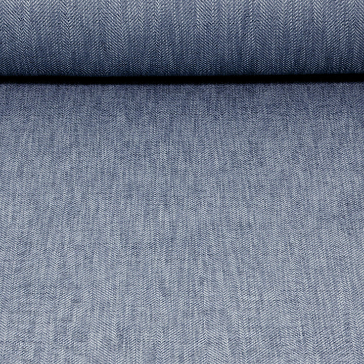 Chess Designs Caprio Herringbone Navy Fabric