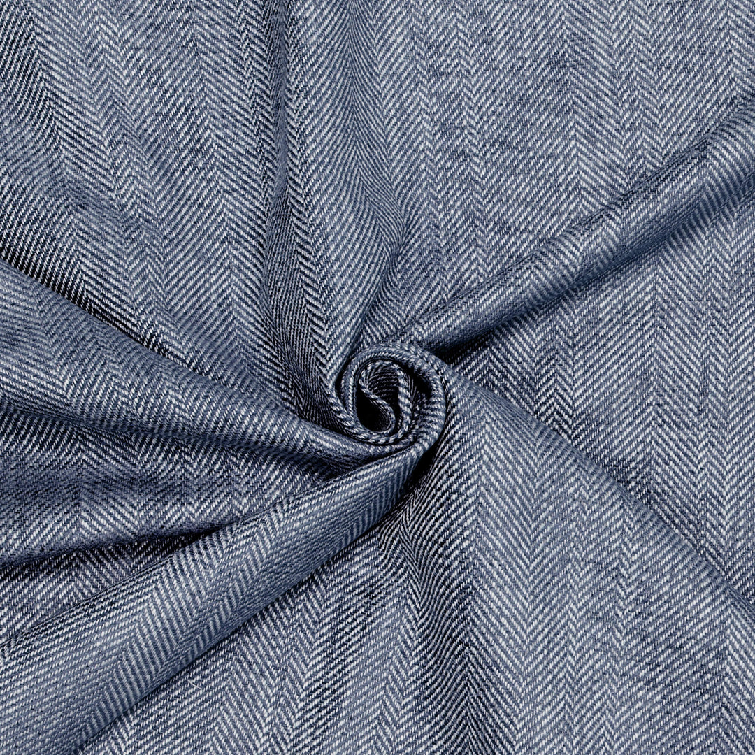 Chess Designs Caprio Herringbone Navy Fabric