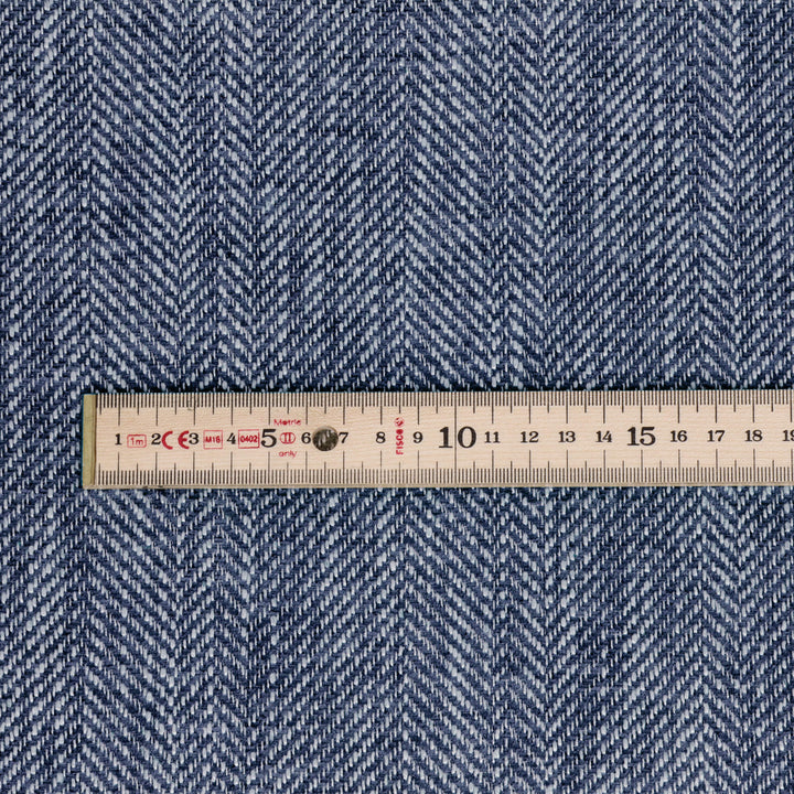 Chess Designs Caprio Herringbone Navy Fabric