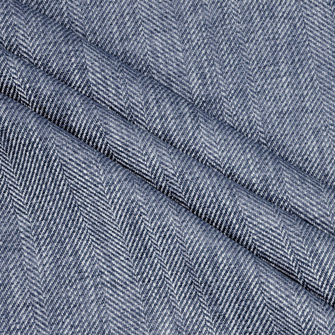 Chess Designs Caprio Herringbone Navy Fabric