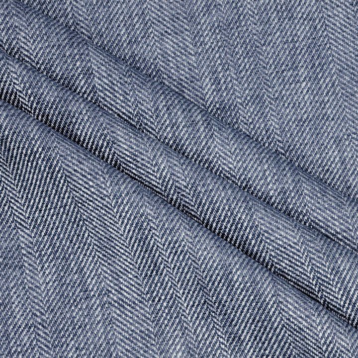 Chess Designs Caprio Herringbone Navy Fabric