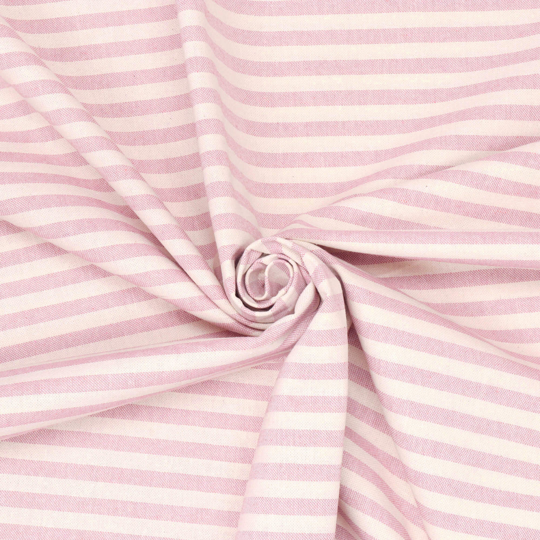 Oxford Stripe Raspberry Double Width Fabric