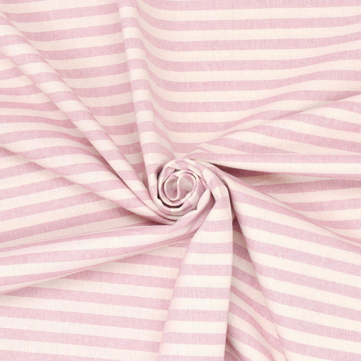 Oxford Stripe Raspberry Double Width Fabric