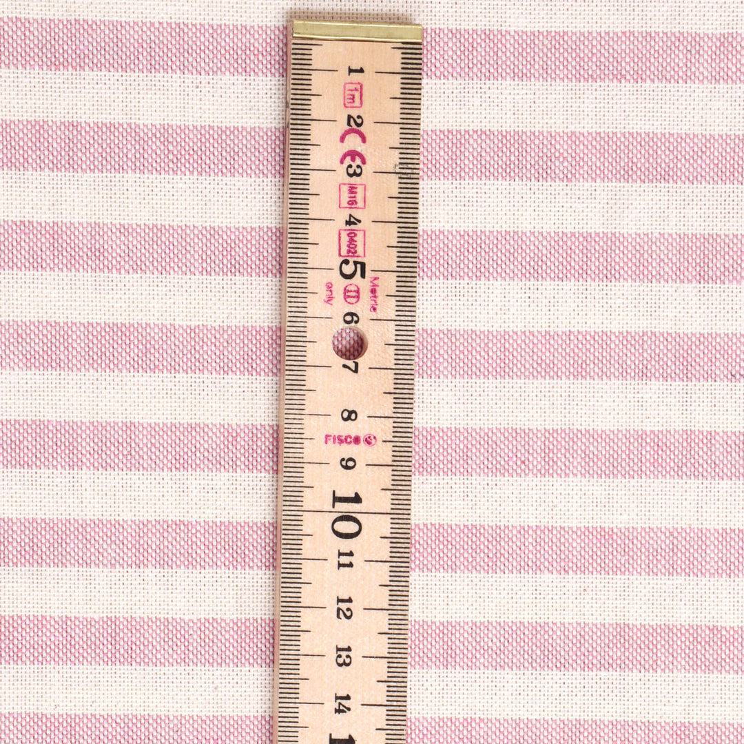 Oxford Stripe Raspberry Double Width Fabric