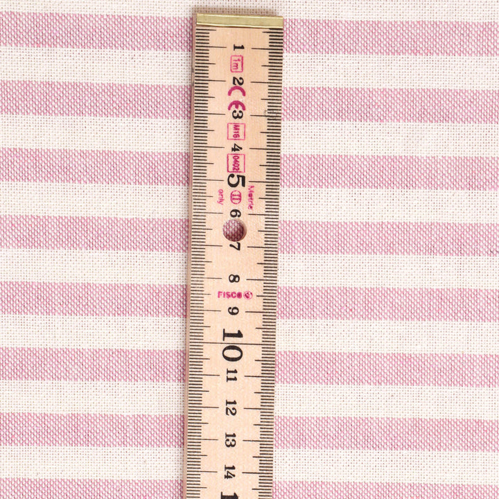 Oxford Stripe Raspberry Double Width Fabric