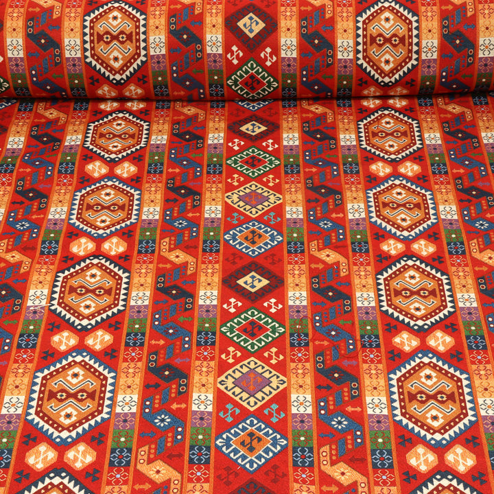 Quito Tapestry Red Fabric