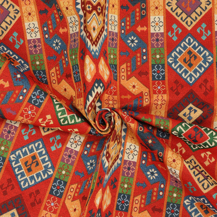 Quito Tapestry Red Fabric