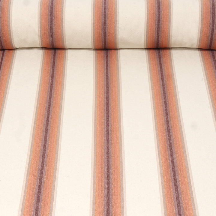 Nevada Stripe Burnt Orange Fabric