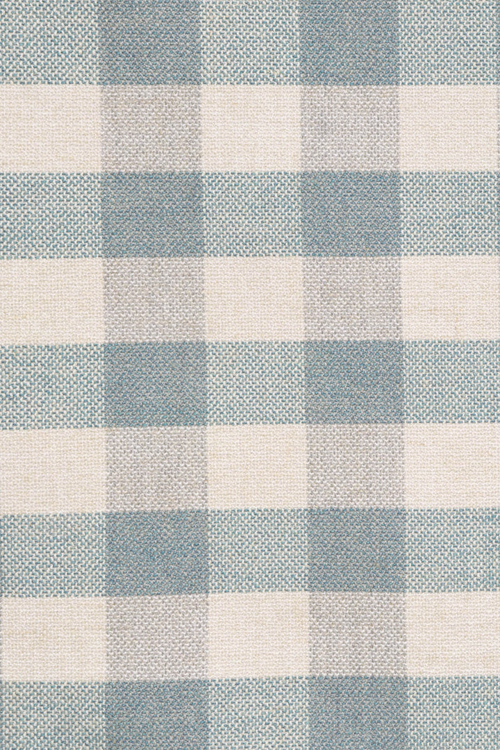 Clearance Aqua Check FR Upholstery Fabric