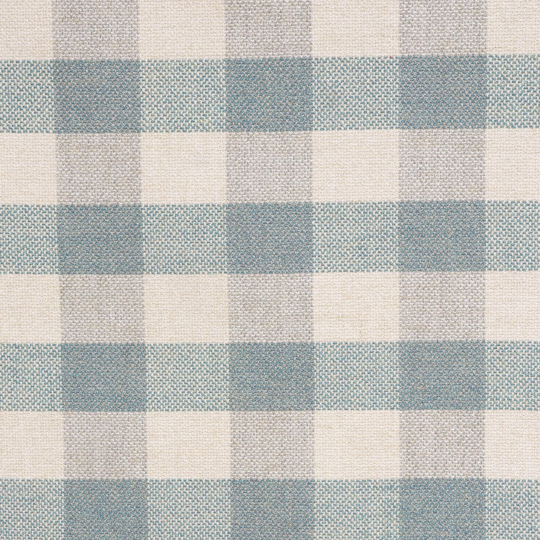 Clearance Aqua Check FR Upholstery Fabric