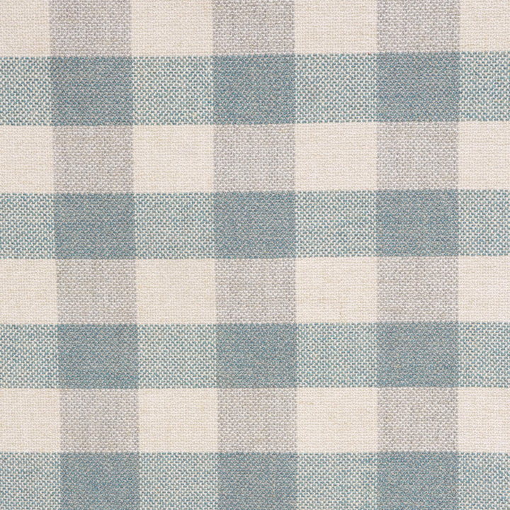 Clearance Aqua Check FR Upholstery Fabric