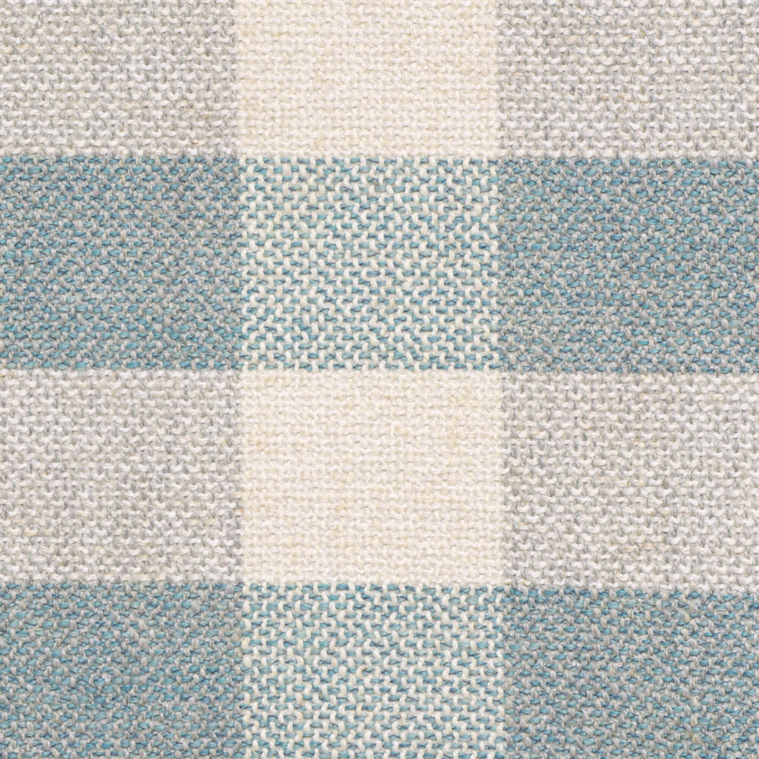 Clearance Aqua Check FR Upholstery Fabric