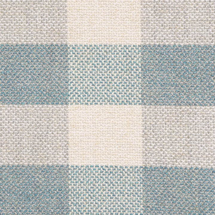 Clearance Aqua Check FR Upholstery Fabric