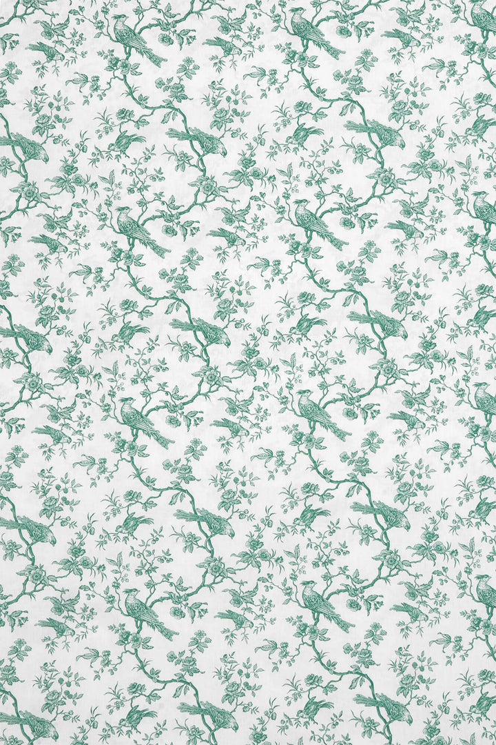 Isabelle Bird Toile Mini Green Cotton Double Width Fabric