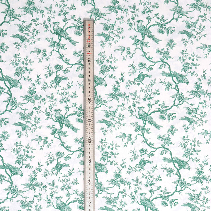 Isabelle Bird Toile Mini Green Cotton Double Width Fabric