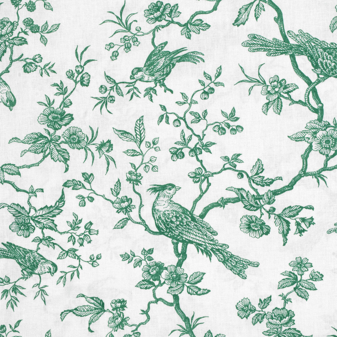 Isabelle Bird Toile Mini Green Cotton Double Width Fabric