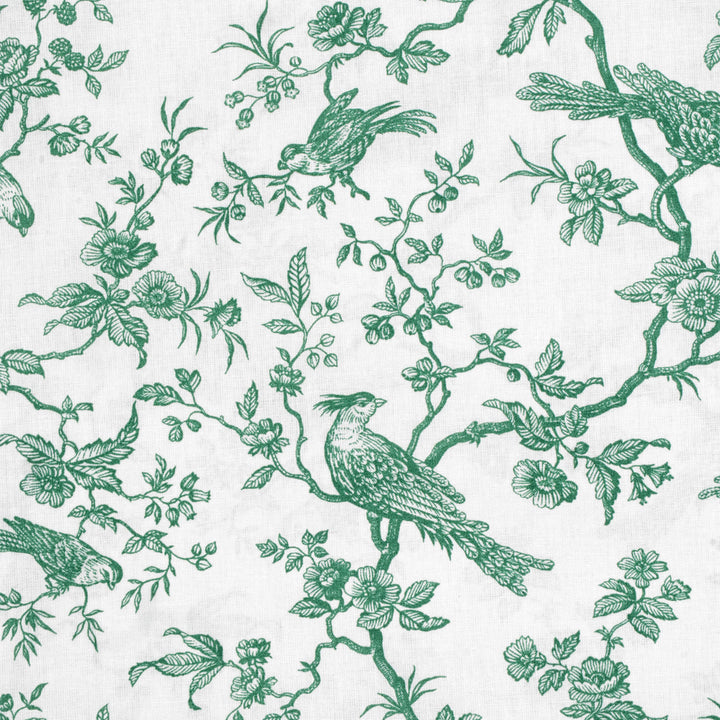 Isabelle Bird Toile Mini Green Cotton Double Width Fabric