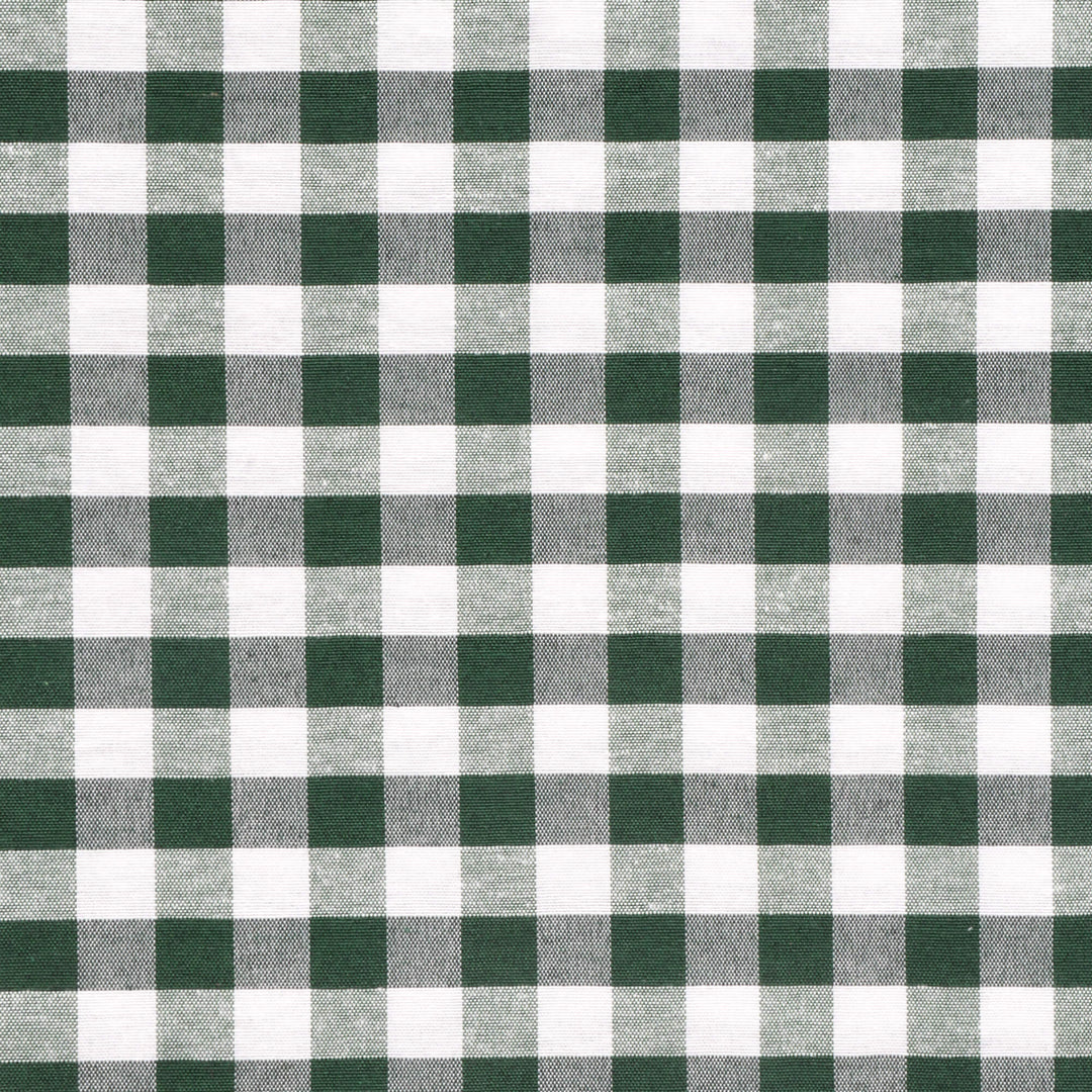 Ibiza Gingham Bottle Green Double Width Fabric
