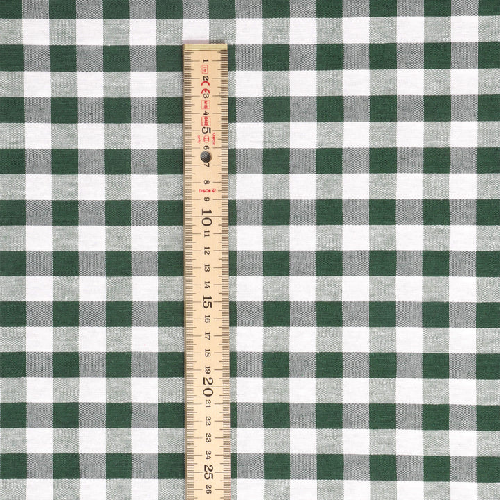 Ibiza Gingham Bottle Green Double Width Fabric