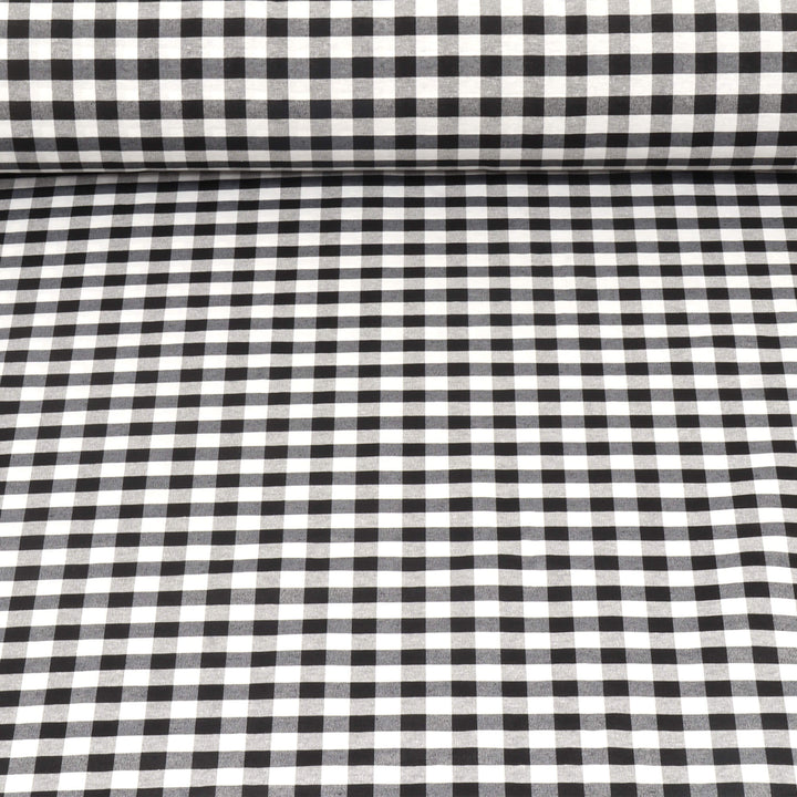 Ibiza Gingham Black Double Width Fabric