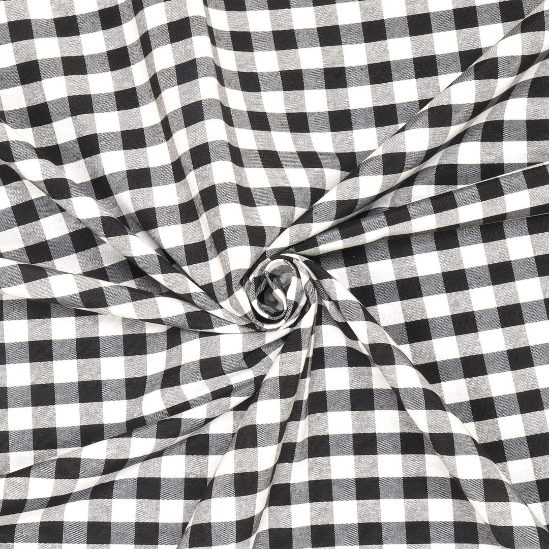 Ibiza Gingham Black Double Width Fabric