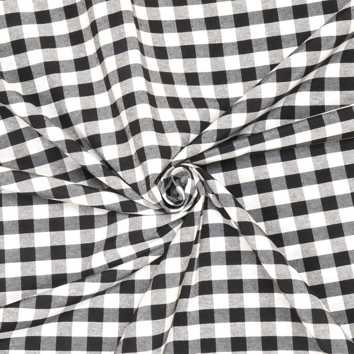 Ibiza Gingham Black Double Width Fabric