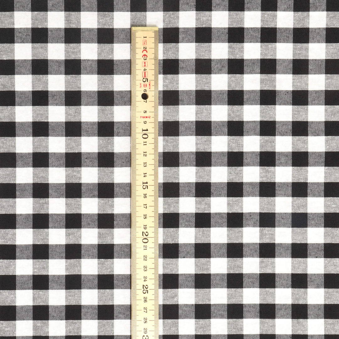 Ibiza Gingham Black Double Width Fabric
