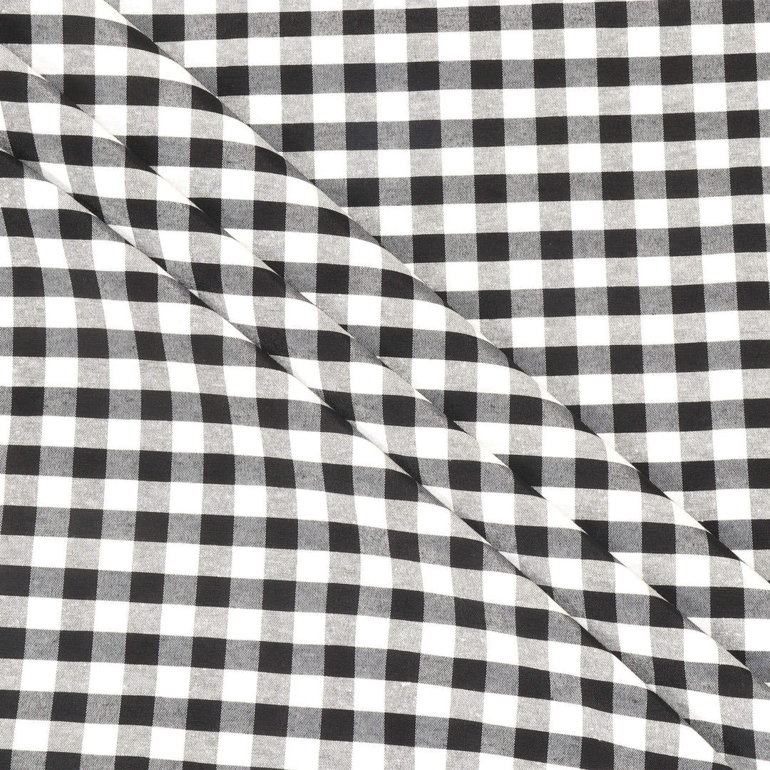Ibiza Gingham Black Double Width Fabric